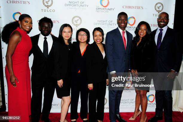 Gabrielle Union, Vashane, Li, Ashley, Kim, Mohamed, Michelle Ebanks and Van Jones attend The Opportunity Network's 11th Annual Night of Opportunity...