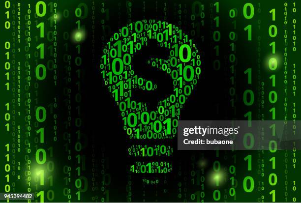 money idea binary code vector pattern background - binary code lightbulb stock illustrations