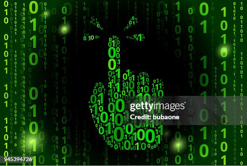 Code Hand Pointed Pointing Hand Binary Code Vector Pattern Background High-Res Vector ...