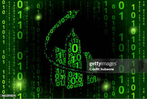 arrow and set of building binary code vector pattern background - 3 circle arrow stock illustrations