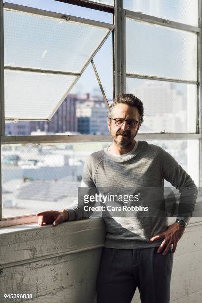 Actor Marc Maron is photographed for Interview Magazine on July 16, 2015 in Los Angeles, California.