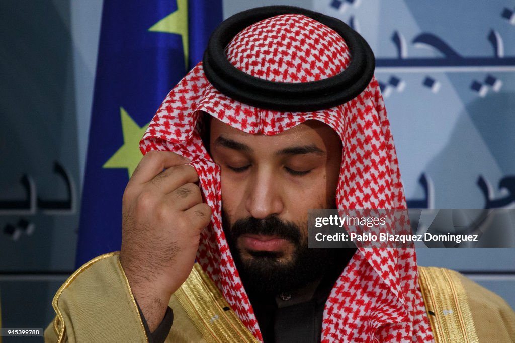 Spanish President Mariano Rajoy Receives Saudi Arabia Crown Prince Mohammed Bin Salman At Moncloa Palace
