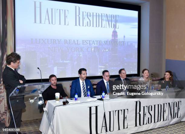 Peter Grant, Aaron Kirman, Jeff Miller, Adam Modlin, Richard Steinberg, Olivia Hsu Descker, and Lisa Lippman attend the Haute Residence 2018 Luxury...