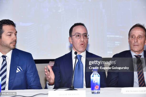 Eff Miller, Adam Modlin, and Richard Steinberg attend the Haute Residence 2018 Luxury Real Estate Summit at CORE: Club on April 12, 2018 in New York...