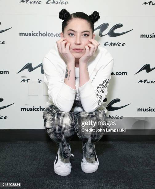 Musician Bishop Briggs visits Music Choice at Music Choice on April 12, 2018 in New York City.