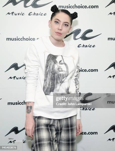 Musician Bishop Briggs visits Music Choice at Music Choice on April 12, 2018 in New York City.