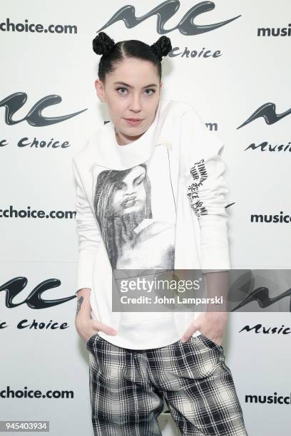 Musician Bishop Briggs visits Music Choice at Music Choice on April 12, 2018 in New York City.