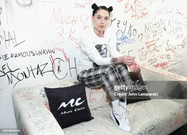 Musician Bishop Briggs visits Music Choice at Music Choice on April 12, 2018 in New York City.