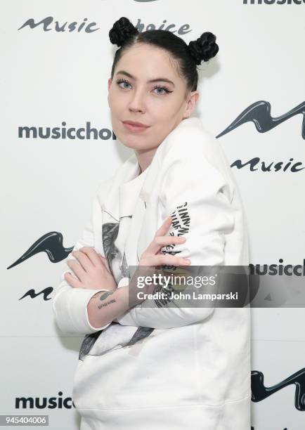 Musician Bishop Briggs visits Music Choice at Music Choice on April 12, 2018 in New York City.