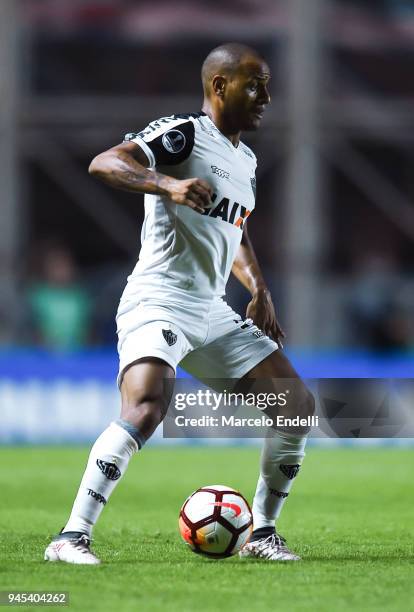Patric of Atletico Mineiro drives the ball during a match between San Lorenzo and Atletico Mineiro as part of Copa CONMEBOL Sudamericana 2018 at...