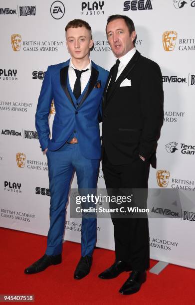 Ali Milner Ineson and Ralph Ineson attend the British Academy Game Awards held at the Troxy on April 12, 2018 in London, England.