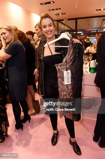 Charlie Webster attends the launch of the Fashion Re-Told pop-up in aid of the NSPCC at 196 Sloane Street on April 12, 2018 in London, England....