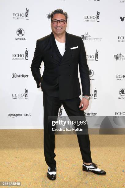 Mousse T. Arrives for the Echo Award at Messe Berlin on April 12, 2018 in Berlin, Germany.