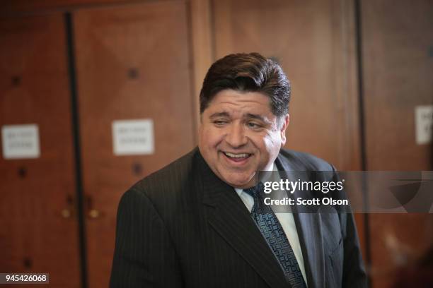 Illinois gubernatorial candidate J.B. Pritzker attends the Idas Legacy Fundraiser Luncheon on April 12, 2018 in Chicago, Illinois. The luncheon helps...