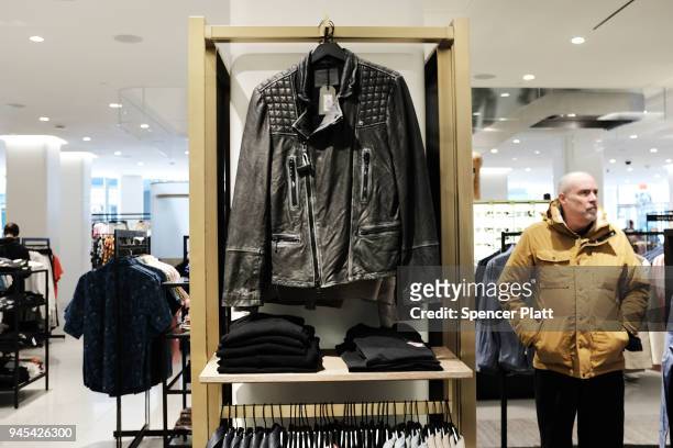 People shop at the newly opened Nordstrom menÕs store, the companyÕs first-ever Manhattan location in midtown at 57th and Broadway on April 12, 2018...