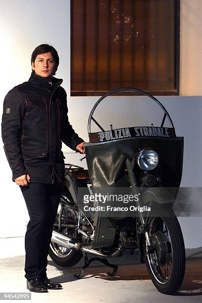 Michele Malenotti, vice president of Belstaff poses during the 'Belstaff Presents New Uniforms For Italian Police' at the Direzione Generale di...