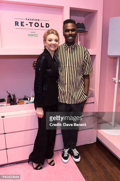 Natalie Dormer and Mo Jamil attend the launch of the Fashion Re-Told pop-up in aid of the NSPCC at 196 Sloane Street on April 12, 2018 in London,...