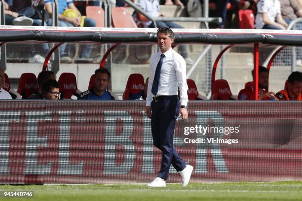 Coach Jean-Paul de Jong of FC Utrecht during the Dutch Eredivisie match between FC Utrecht and ADO Den Haag at the Galgenwaard Stadium on April 08,...