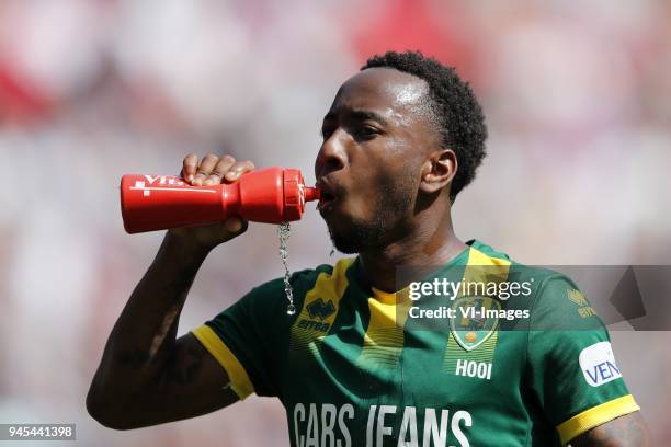 Elson Hooi of ADO Den Haag during the Dutch Eredivisie match between FC Utrecht and ADO Den Haag at the Galgenwaard Stadium on April 08, 2018 in...