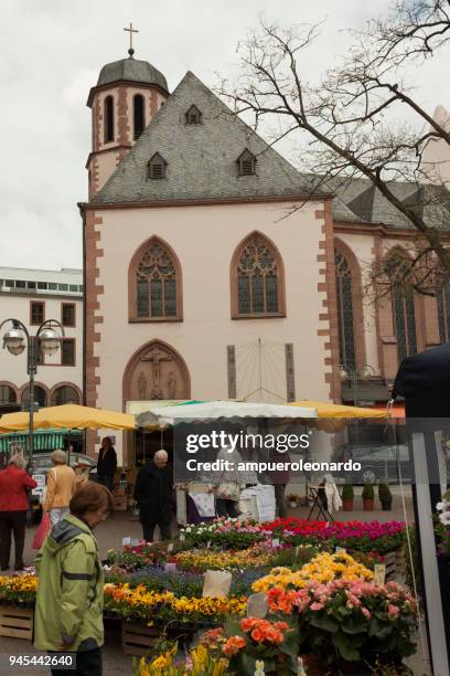 francoforte sul meno, germania - chiesa-di-san-nicola-romerberg foto e immagini stock