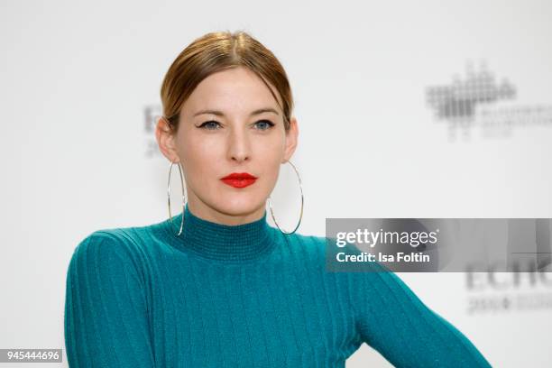 Jeannine Michaelsen arrives at the Echo Award at Messe Berlin on April 12, 2018 in Berlin, Germany.