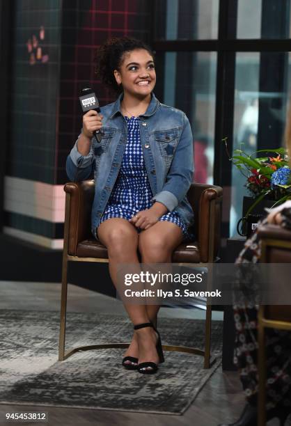 Olympic gymnast, Laurie Hernandez visits Build Series at Build Studio on April 12, 2018 in New York City.