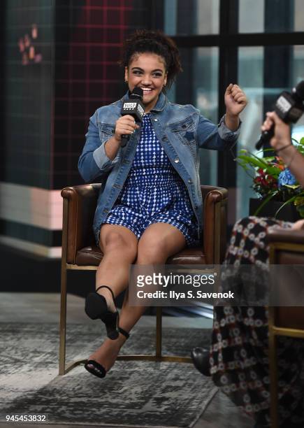 Olympic gymnast, Laurie Hernandez visits Build Series at Build Studio on April 12, 2018 in New York City.