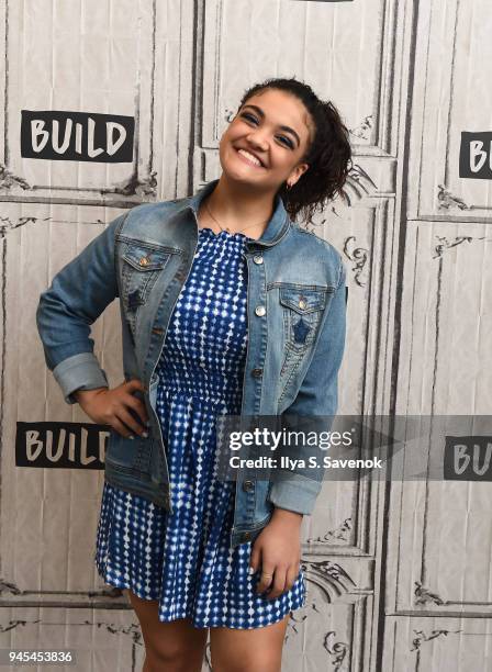 Olympic gymnast, Laurie Hernandez visits Build Series at Build Studio on April 12, 2018 in New York City.