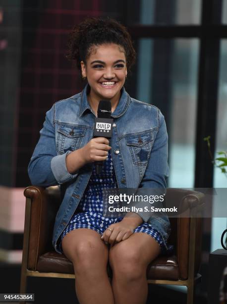 Olympic gymnast, Laurie Hernandez visits Build Series at Build Studio on April 12, 2018 in New York City.