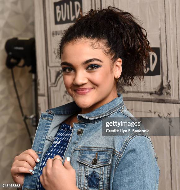 Olympic gymnast, Laurie Hernandez visits Build Series at Build Studio on April 12, 2018 in New York City.