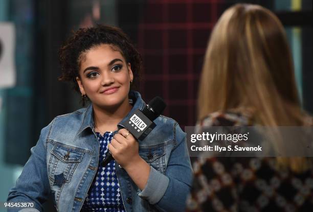 Olympic gymnast, Laurie Hernandez visits Build Series at Build Studio on April 12, 2018 in New York City.