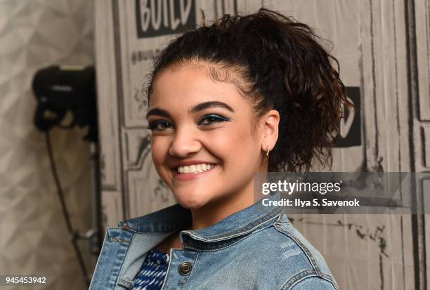 Olympic gymnast, Laurie Hernandez visits Build Series at Build Studio on April 12, 2018 in New York City.