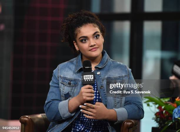 Olympic gymnast, Laurie Hernandez visits Build Series at Build Studio on April 12, 2018 in New York City.