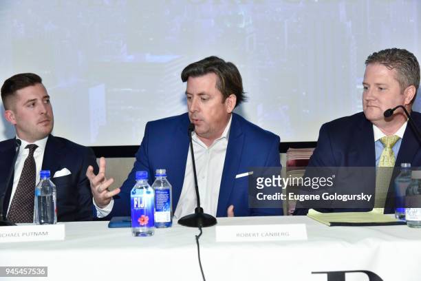 Michael Putnam, Robert Canberg, and John Brady attend the Haute Residence 2018 Luxury Real Estate Summit at CORE: Club on April 12, 2018 in New York...
