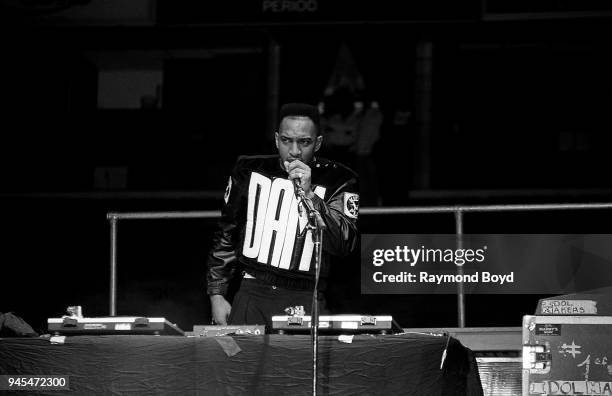 Wiz, deejay for rappers Kid 'n Play performs at Kemper Arena in Kansas City, Missouri in April 1989.