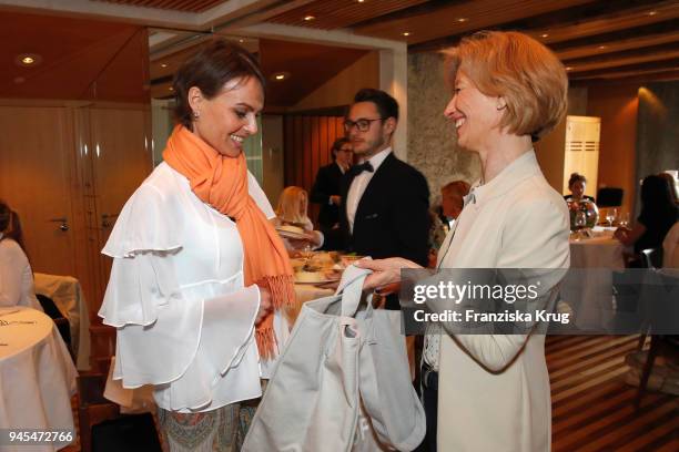 Christine Lienhard and Andrea Csics during the Lanserhof Ladies Lunch at Widder Hotel on April 12, 2018 in Zurich, Switzerland.