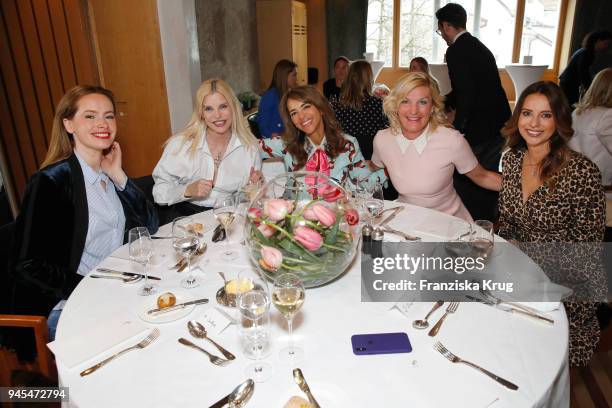 Aureli Sulzer, Christine Moor, Rabia Schlatter, Anita Lischke and Isabelle Ohnemus during the Lanserhof Ladies Lunch at Widder Hotel on April 12,...