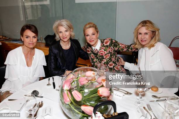 Christine Lienhard, Elke Benedetto-Reisch, Andrea Rinderknecht and Uschi Agosti during the Lanserhof Ladies Lunch at Widder Hotel on April 12, 2018...