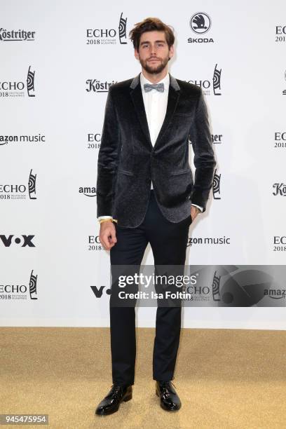 Alvaro Soler arrives for the Echo Award at Messe Berlin on April 12, 2018 in Berlin, Germany.