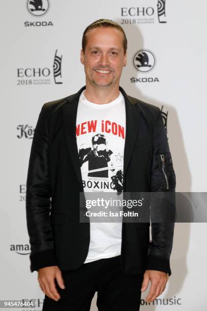 Alex Christensen arrives for the Echo Award at Messe Berlin on April 12, 2018 in Berlin, Germany.