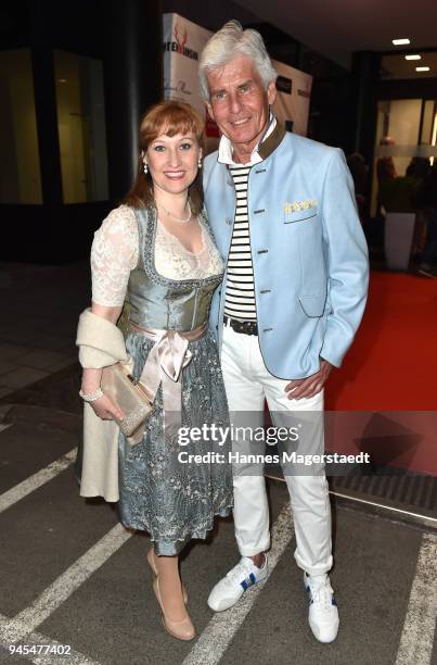 Actress Gabrielle Odinis and Frederic Meisner attend Trachtentrends 2018 at Sheraton on April 12, 2018 in Munich, Germany.