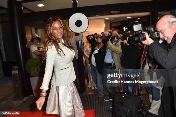 Nadja Abd el Farrag attends Trachtentrends 2018 at Sheraton on April 12, 2018 in Munich, Germany.