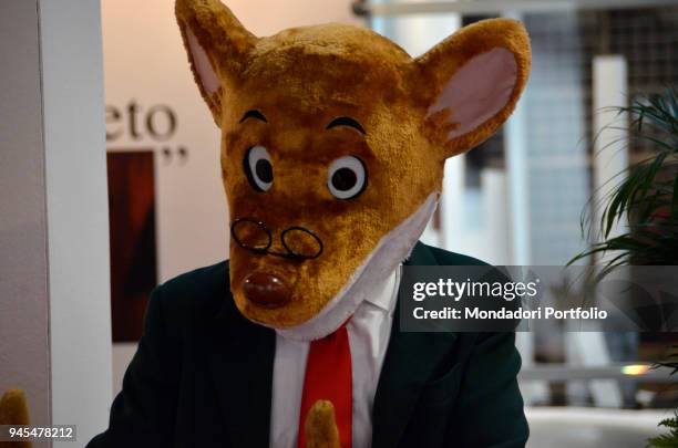 Fictional character Geronimo Stilton attends the first edition of Tempo di Libri, a bookfair organised by Fabbrica del Libro, a company incorporated...