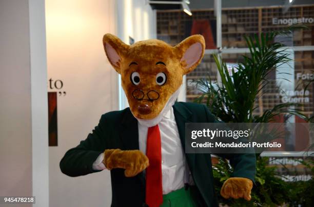 Fictional character Geronimo Stilton attends the first edition of Tempo di Libri, a bookfair organised by Fabbrica del Libro, a company incorporated...