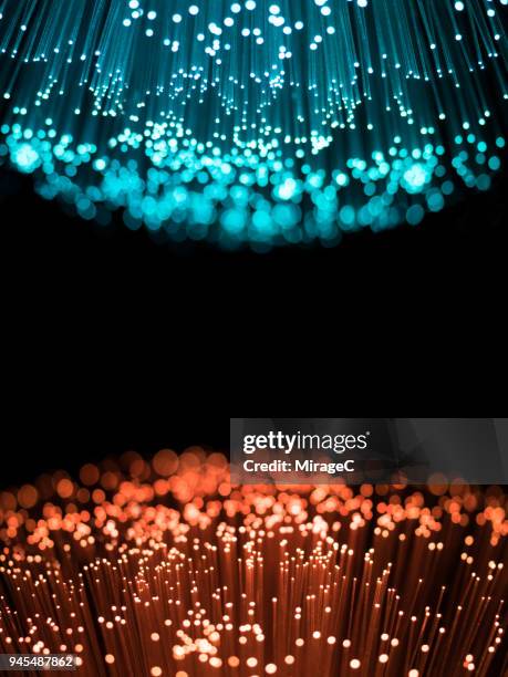 illuminated fiber optic contrast - two objects joined stock pictures, royalty-free photos & images