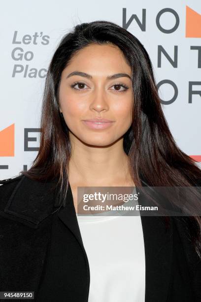 Model Ambra Battilana Gutierrez attends the 2018 Women In The World Summit at Lincoln Center on April 12, 2018 in New York City.