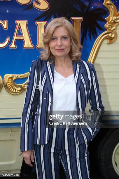 Sabine Postel attends the premiere of the Circus Roncalli show 'Storyteller' on April 12, 2018 in Cologne, Germany.