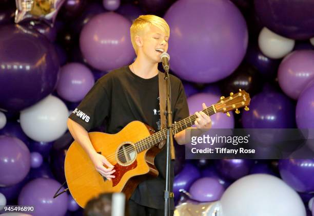 Carson Lueders performs onstage at Claire's Dream Big Awards at the Beverly Hills Hotel on April 12, 2018 in Beverly Hills, California.