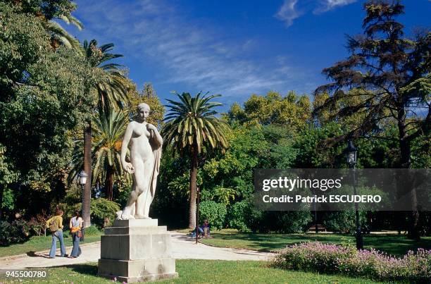 STATUE, PARC DE LA CIUTADELLA, BARCELONE, ESPAGNE.