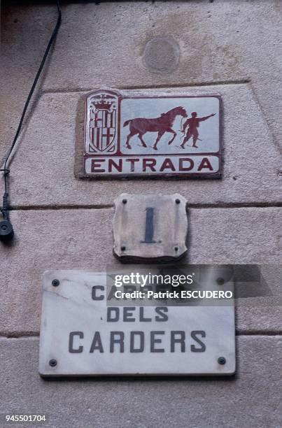 PLAQUES DE RUE, BARCELONE, ESPAGNE.